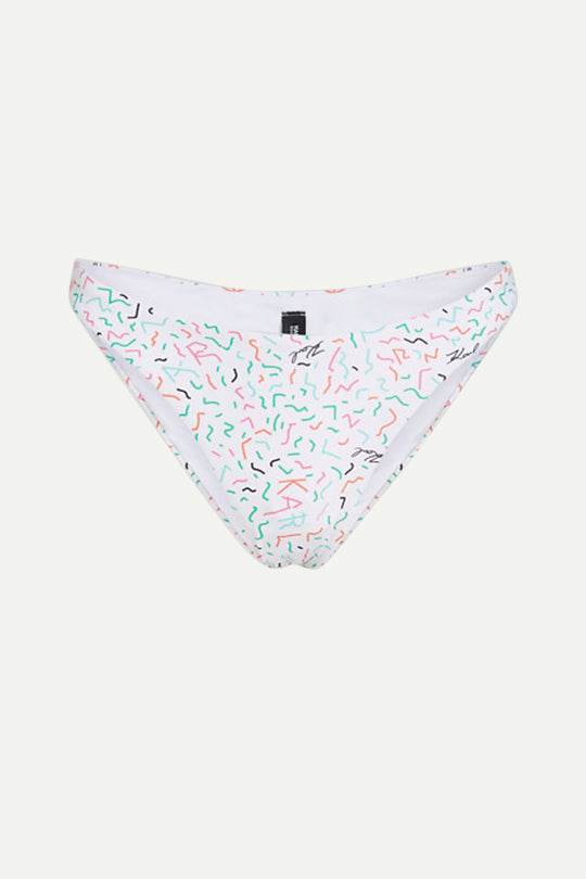 תחתון ביקיני Geometric Aop בצבע לבן/צבעוני