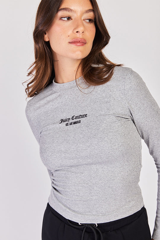 חולצת בייסיק ארוכה Los Angeles Juicy Couture לנשים בצבע אפור