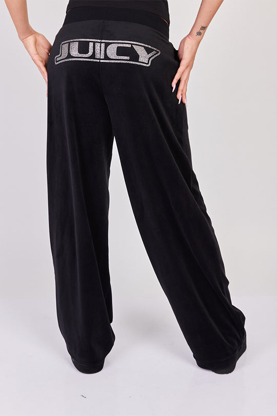 מכנסי טרנינג רחבים Jogger בצבע שחור