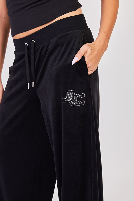 מכנסי טרנינג רחבים Jogger בצבע שחור