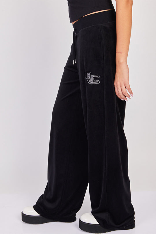 מכנסי טרנינג רחבים Jogger בצבע שחור