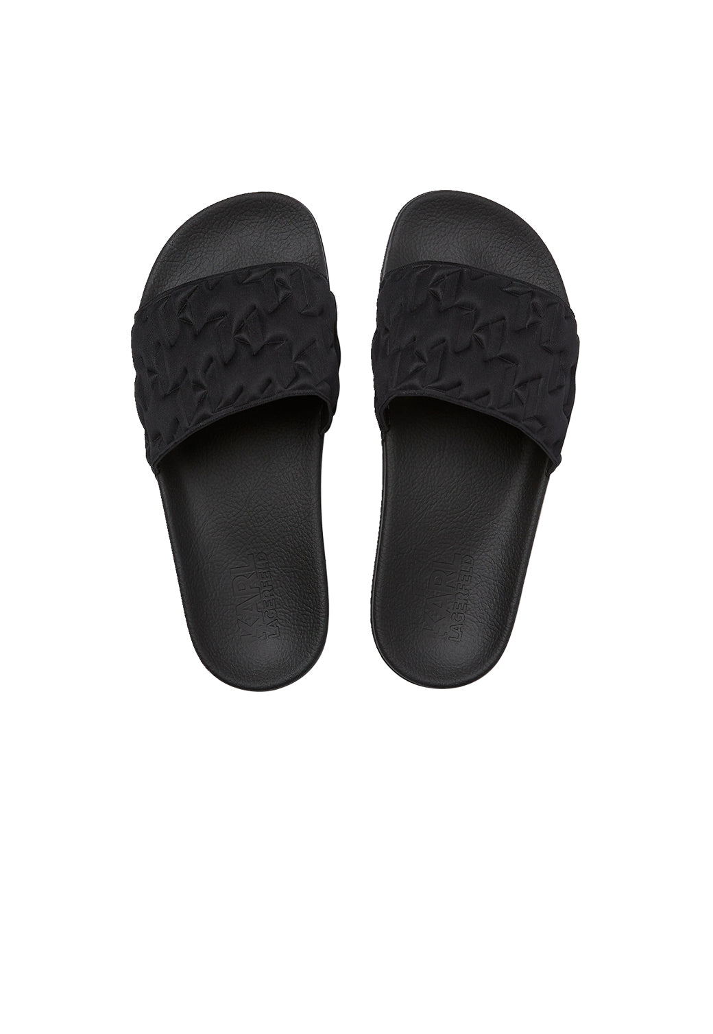 כפכפי סלייד שחורים לנשים עם עיצוב Karl