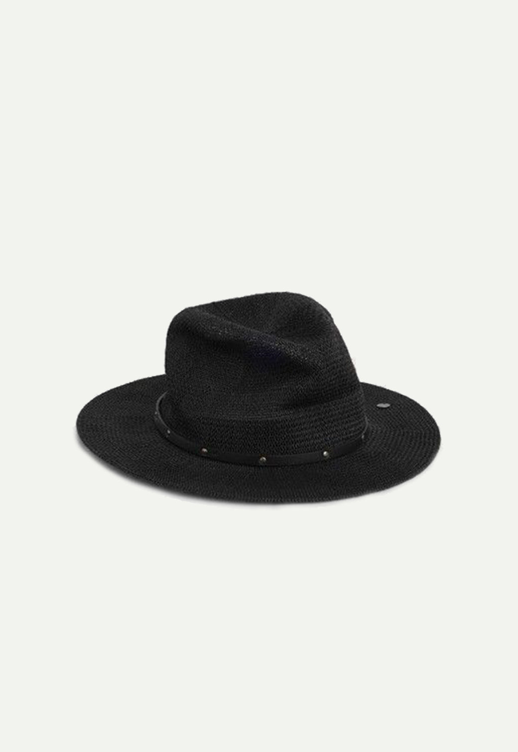 כובע פדורה קלוע Pepe Jeans לנשים בצבע שחור עם שוליים רחבים