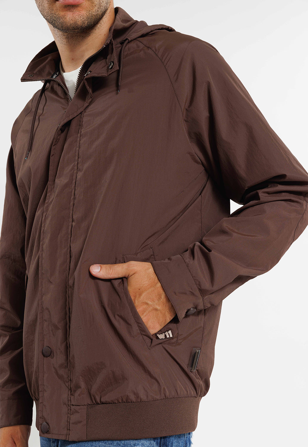 מעיל רוח קל לגבר בצבע חום