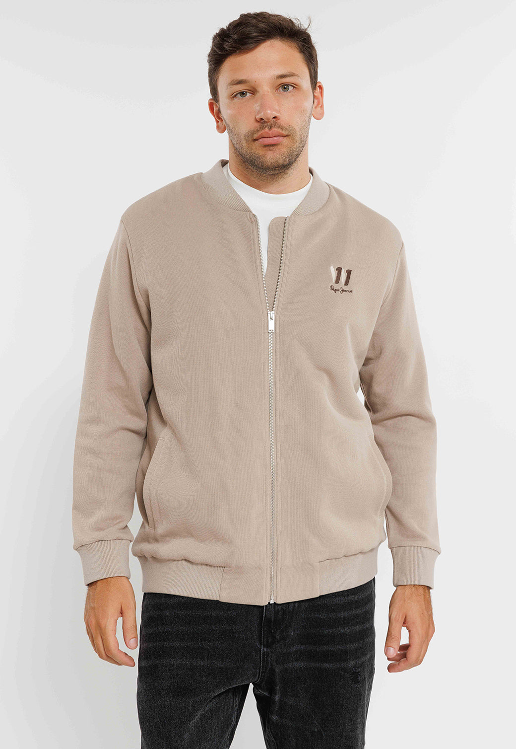 קפוצ'ון רוכסן ABNER בצבע חום בהיר