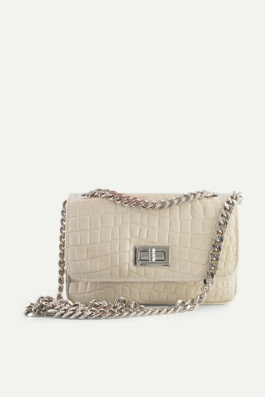 תיק כתף Barbara בגוון קרם