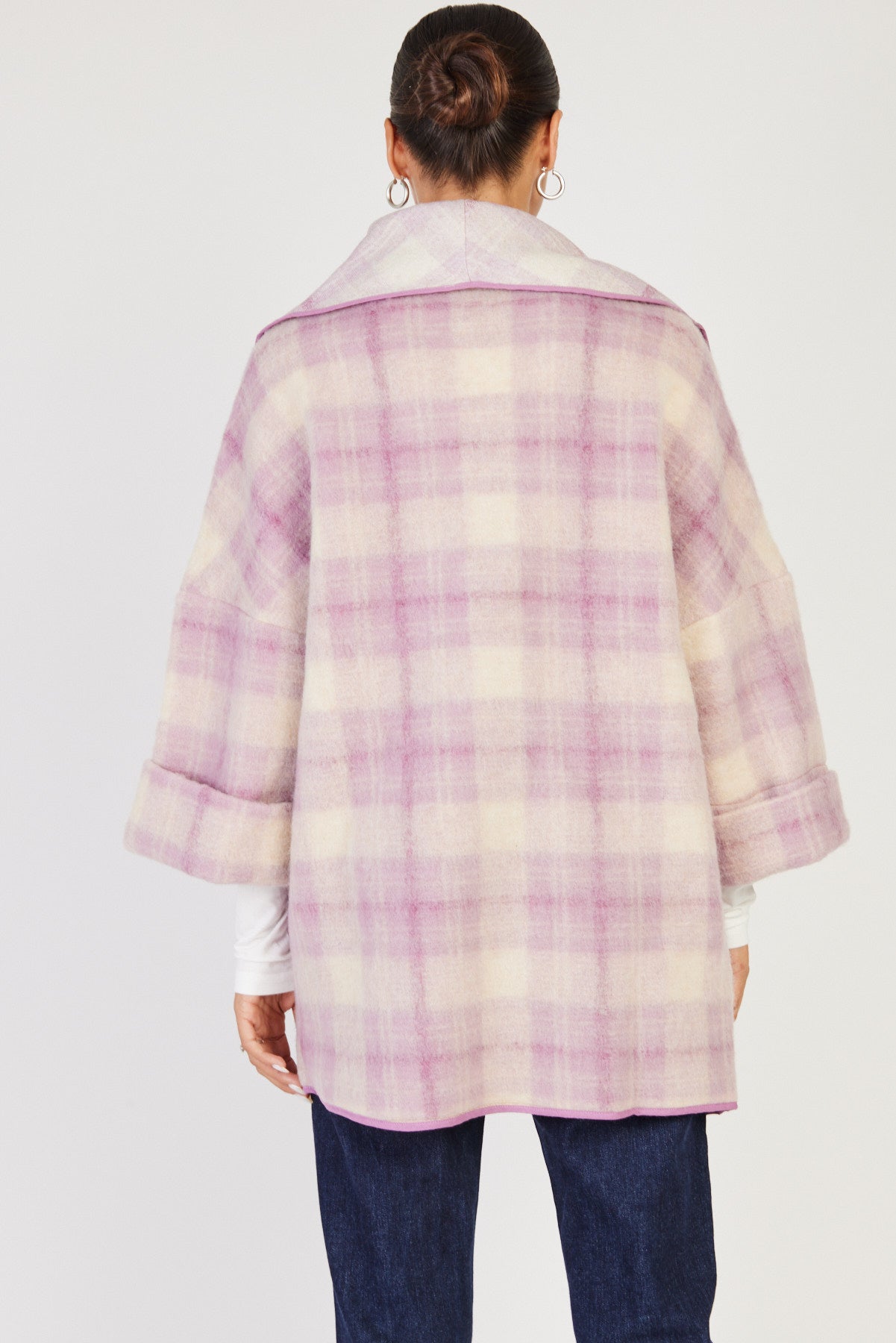 מעיל Lokerno משבצות בצבע ורוד