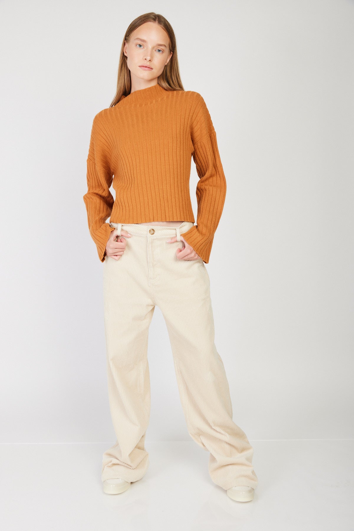 סריג ריב Lary בצבע חמרה