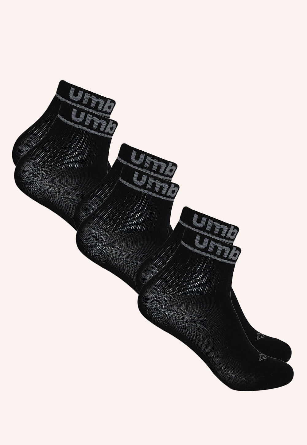 מארז 3 זוגות גרביים רבע אורך לנוער בצבע שחור – מידה 35–41