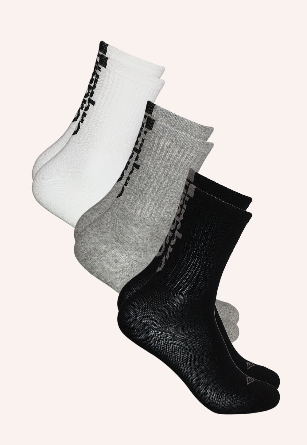 מארז 3 זוגות גרביים רגילות לנוער בצבעים – מידה 35–41