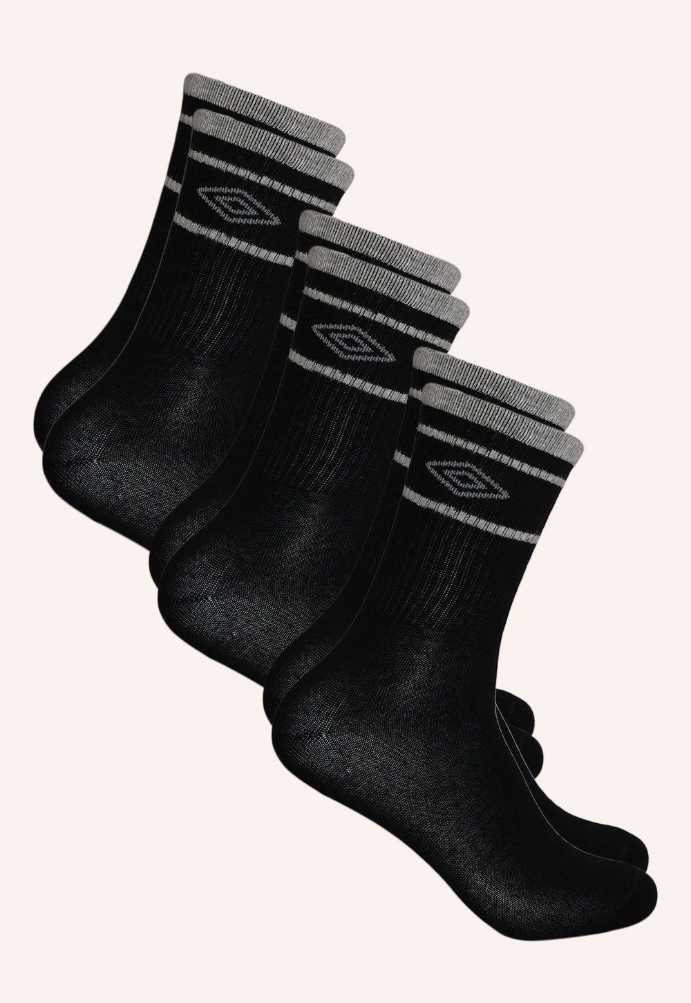 גרביים ג׳וניור בצבע שחור מארז 3 זוגות מידה 35–41