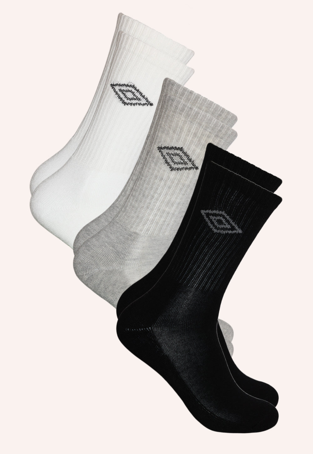 מארז 3 זוגות גרבי ספורט חצי טרי לנוער בצבעים – מידה 35–41