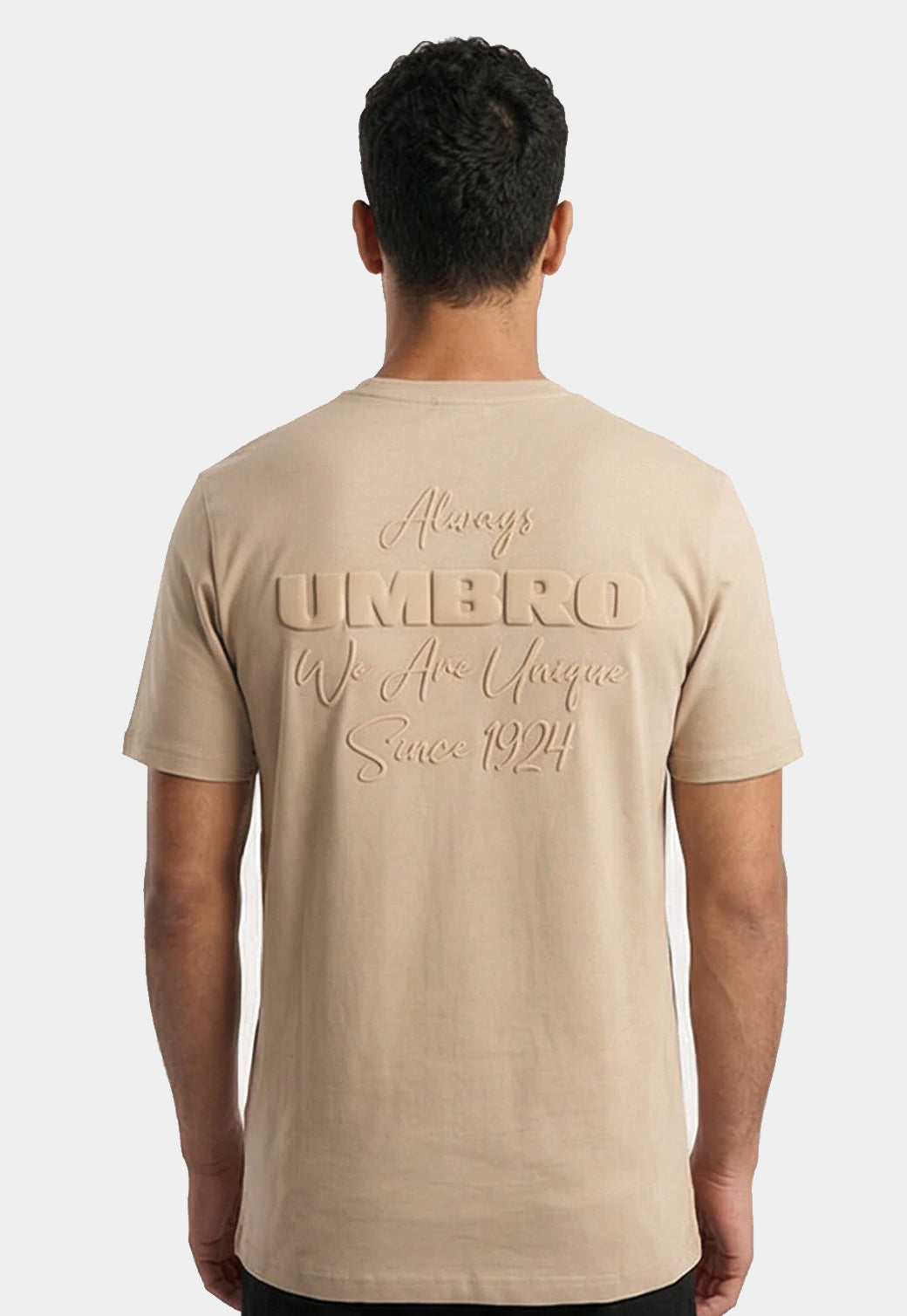 טי שירט UMBRO לגברים בצבע בז' עם הדפס טונאלי Always UMBRO בגב