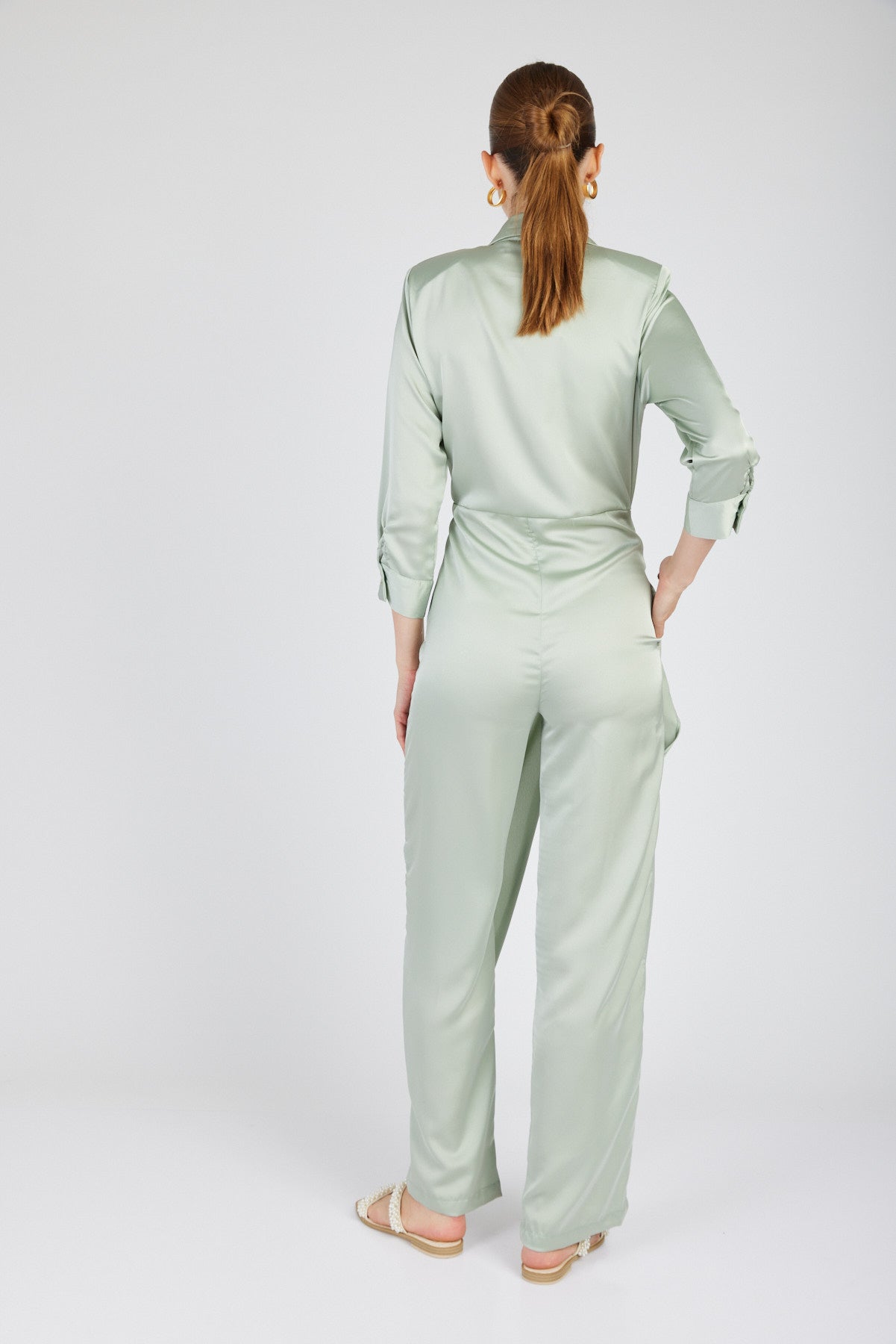 אוברול קשירת חצאית פנדורה בצבע מנטה