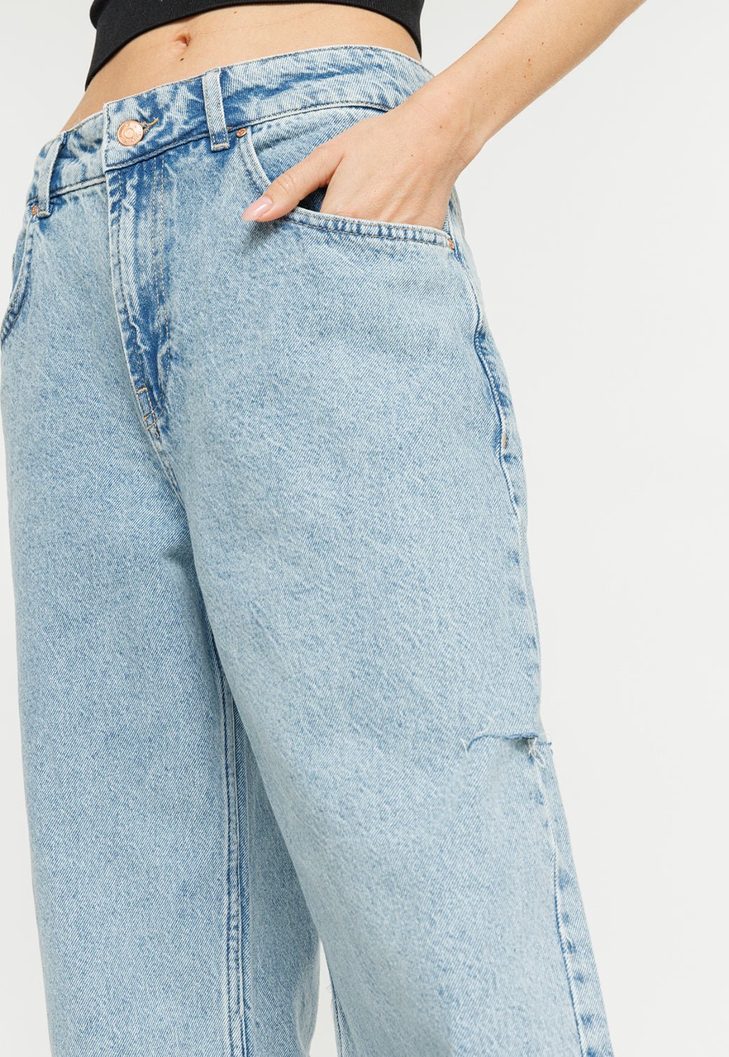 ג'ינס ללא חגורה Mid Straight נשים - Juicy Couture