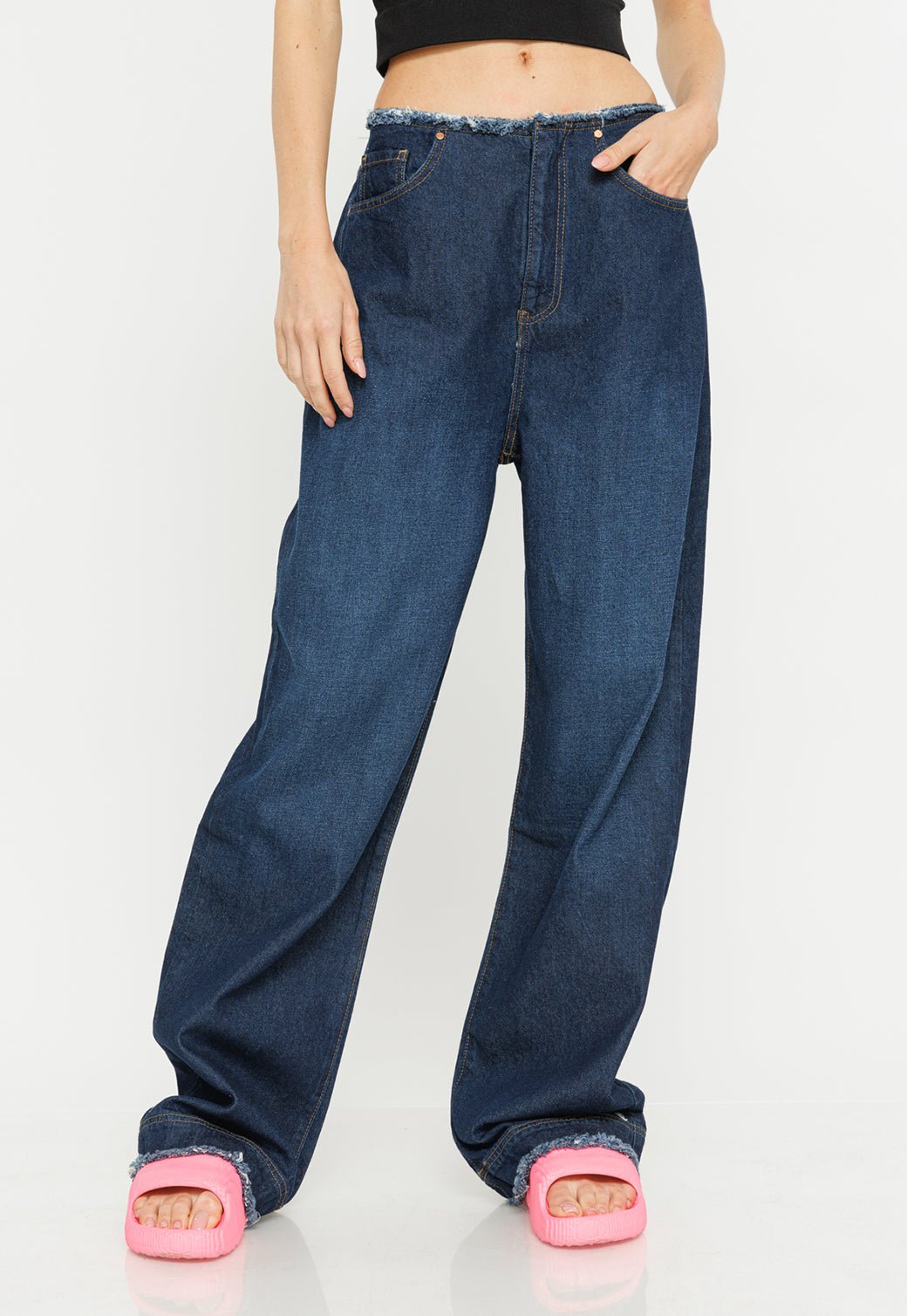 ג'ינס ללא חגורה Mid Wide נשים - Juicy Couture