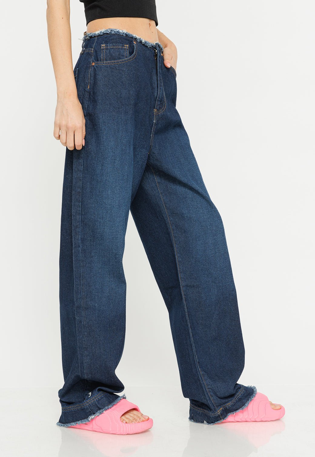 ג'ינס ללא חגורה Mid Wide נשים - Juicy Couture