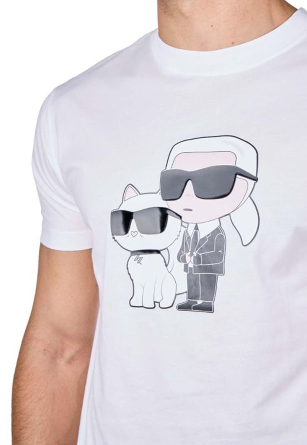 טי שירט קצרה Crewneck Cat גברים - Karl Lagerfeld