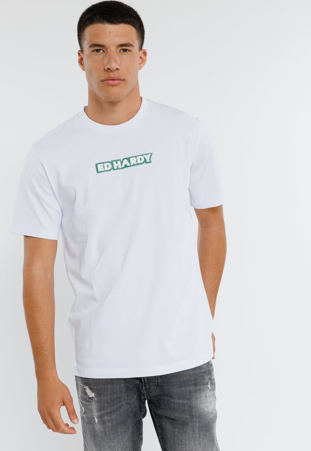 טי שירט קצרה Hardy Contur גברים - Ed Hardy