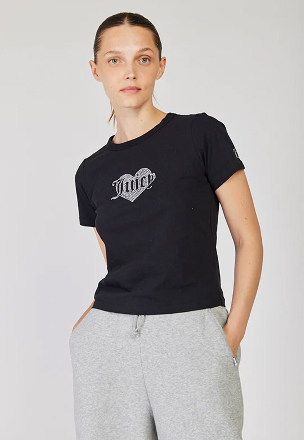 טי שירט קצרה Heartbreaker בצבע שחור - Juicy Couture