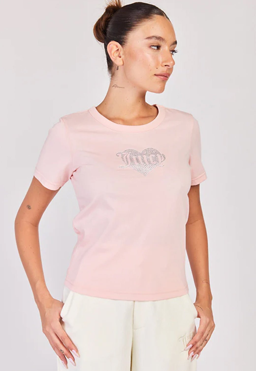 טי שירט קצרה Heartbreaker בצבע ורוד - Juicy Couture