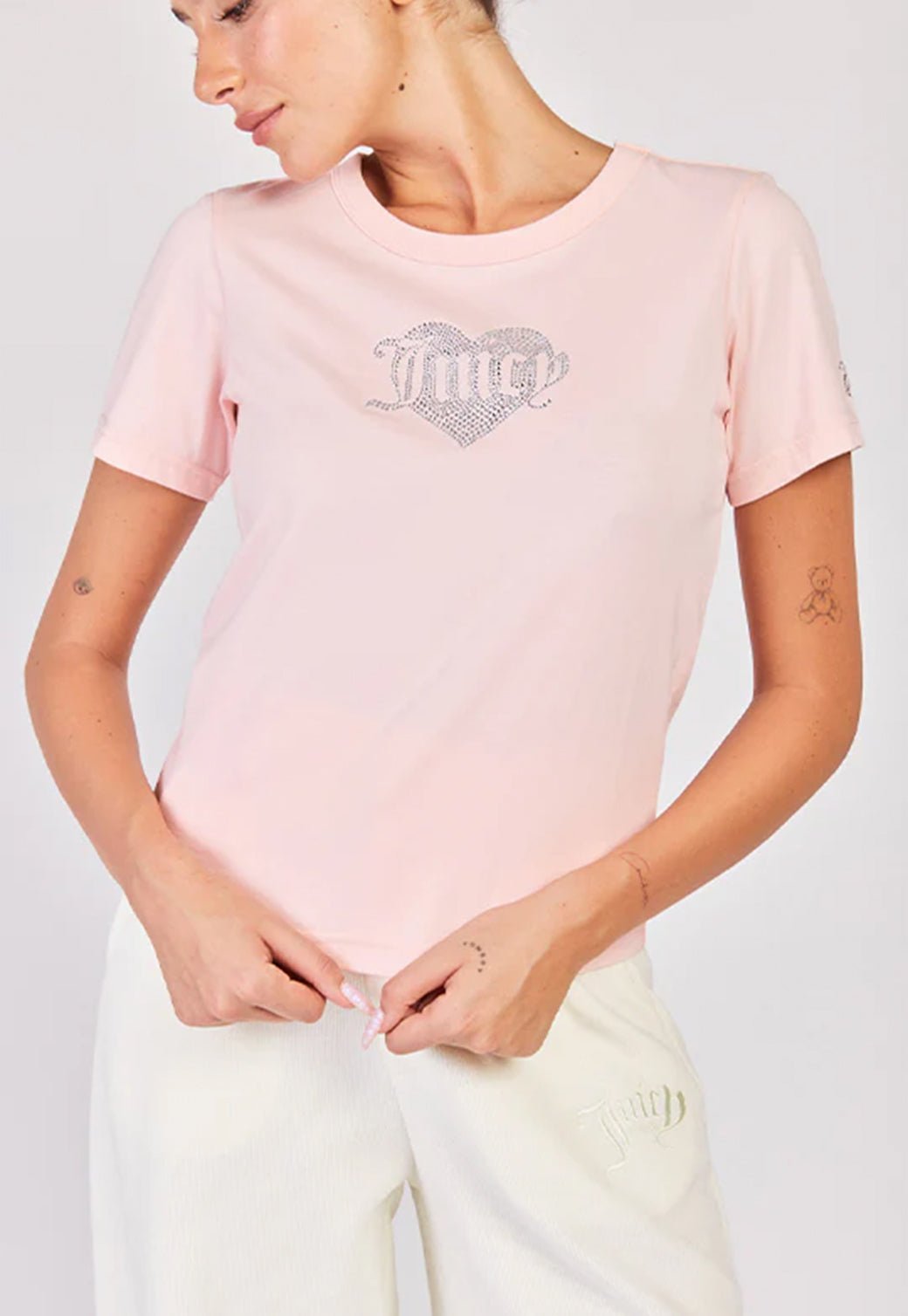 טי שירט קצרה Heartbreaker בצבע ורוד - Juicy Couture