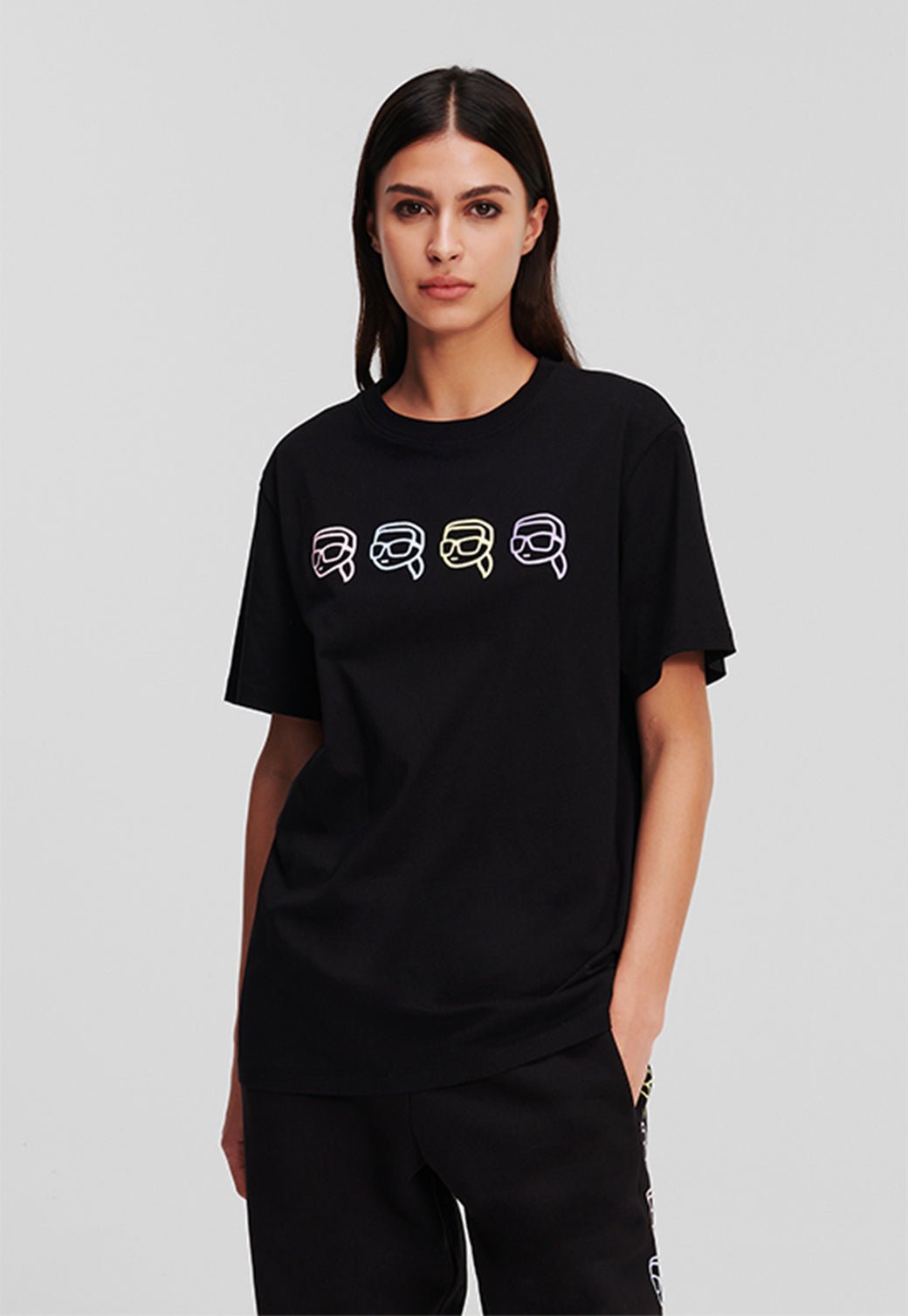 טי שירט קצרה Ikonik Outline נשים - Karl Lagerfeld