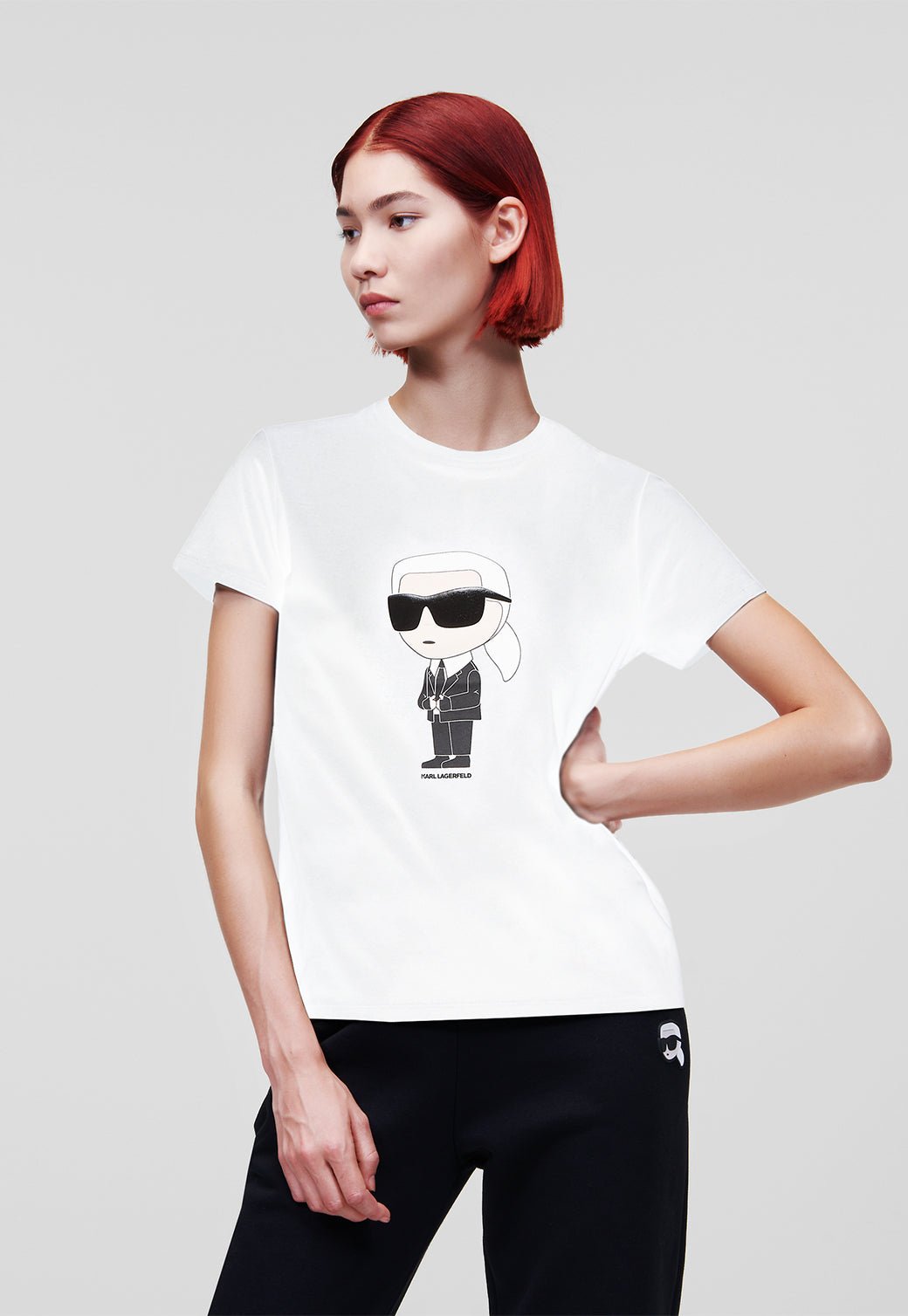טי שירט קצרה Karl Ikonik נשים - Karl Lagerfeld