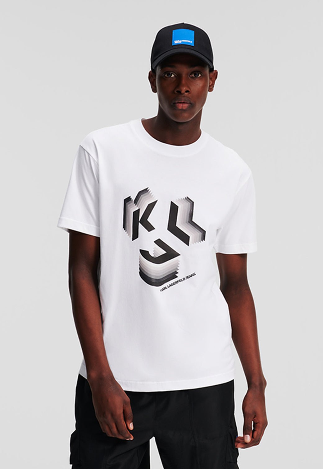 טי שירט קצרה ThreeD Monogram גברים - Karl Lagerfeld