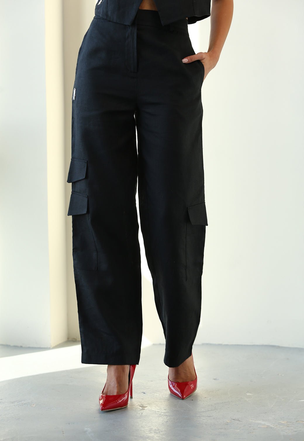 מכנסי פשתן עם כיסים Mew-P נשים - Steve Madden