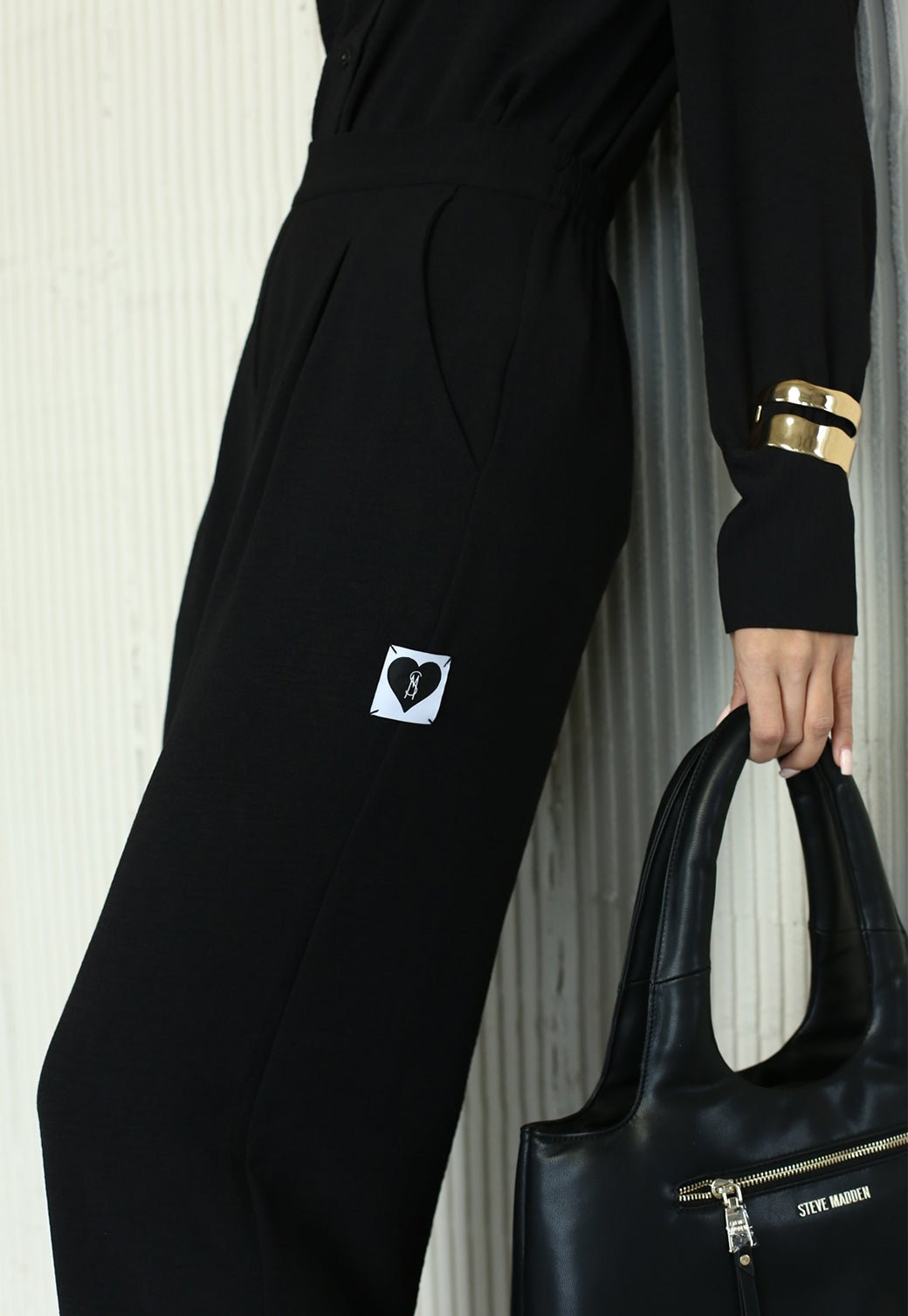 מכנסיים ארוכים מבד נשפך Daniella נשים - Steve Madden