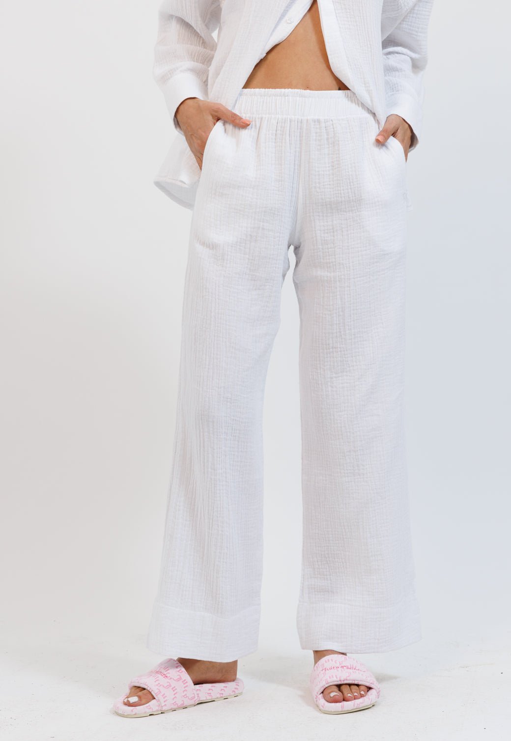 מכנסיים ארוכים מבד טטרה Sigrid נשים - Juicy Couture