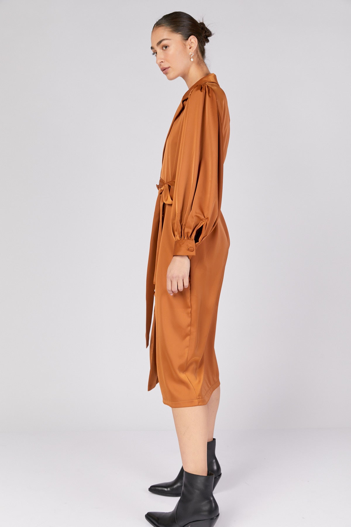 שמלת מרייט בצבע חמרה