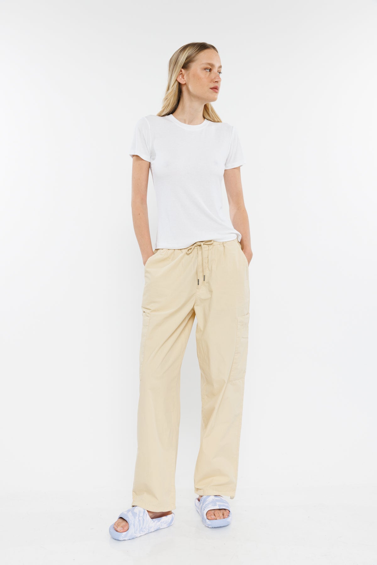 טי שירט קצרה Vichy בצבע לבן