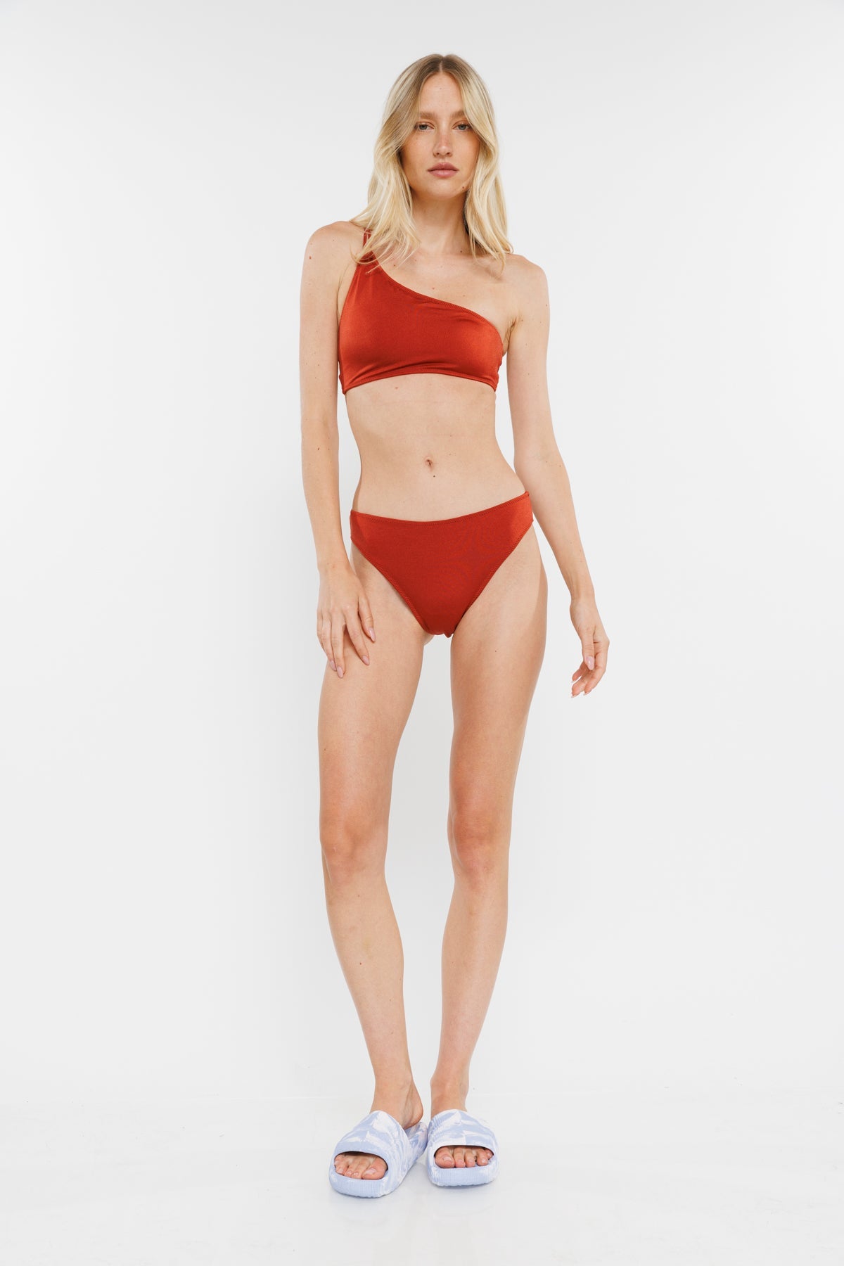 חזיית ביקיני וואן שולדר Lotus בצבע אדום