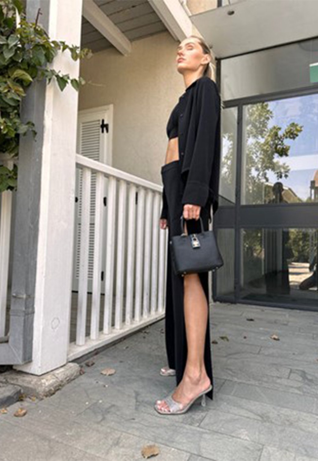 חולצה מכופתרת לנשים NANCY בשחור - Steve Madden