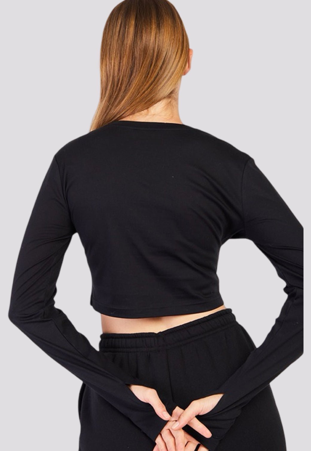 חולצת קרופ ארוכה JUICY בצבע שחור - Juicy Couture