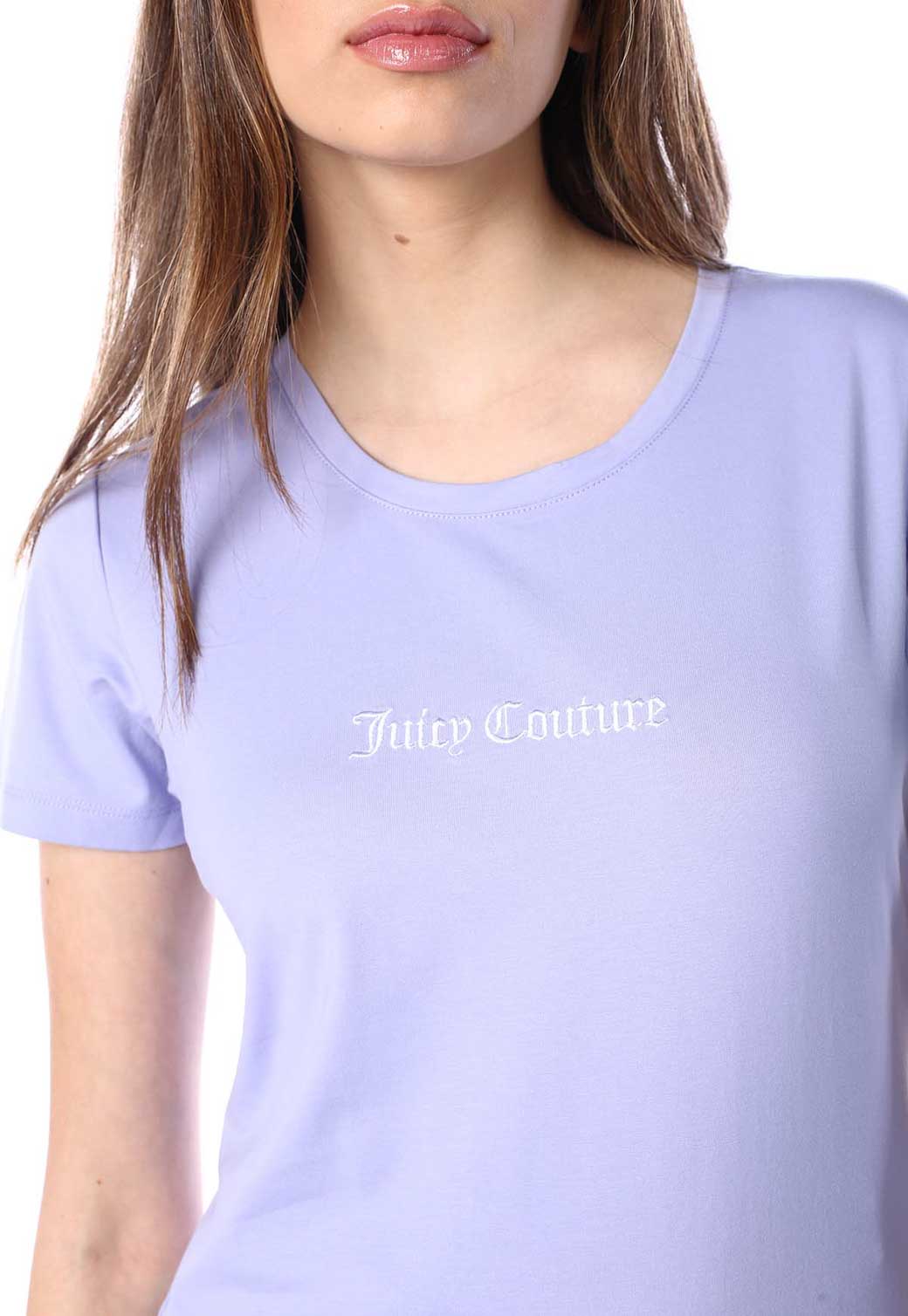 טי שירט קצרה עם לוגו רקום נשים