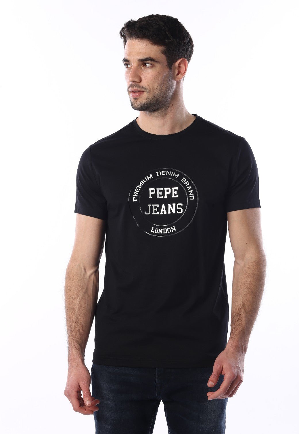טי שירט קצרה עם לוגו בחזה | גברים - Pepe Jeans