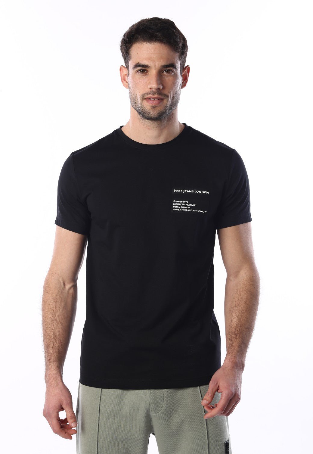 טי שירט קצרה עם לוגו בצד שמאל | גברים - Pepe Jeans