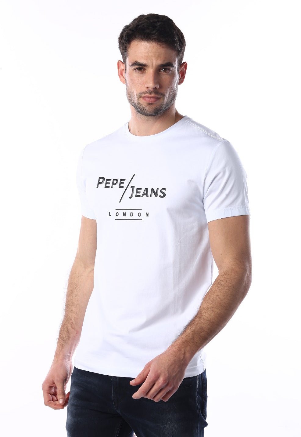 טי שירט קצרה עם לוגו בחזה | גברים - Pepe Jeans