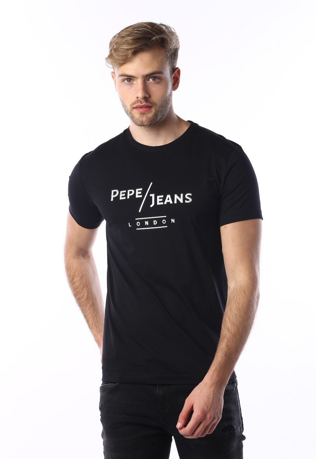 טי שירט קצרה עם לוגו בחזה | גברים - Pepe Jeans