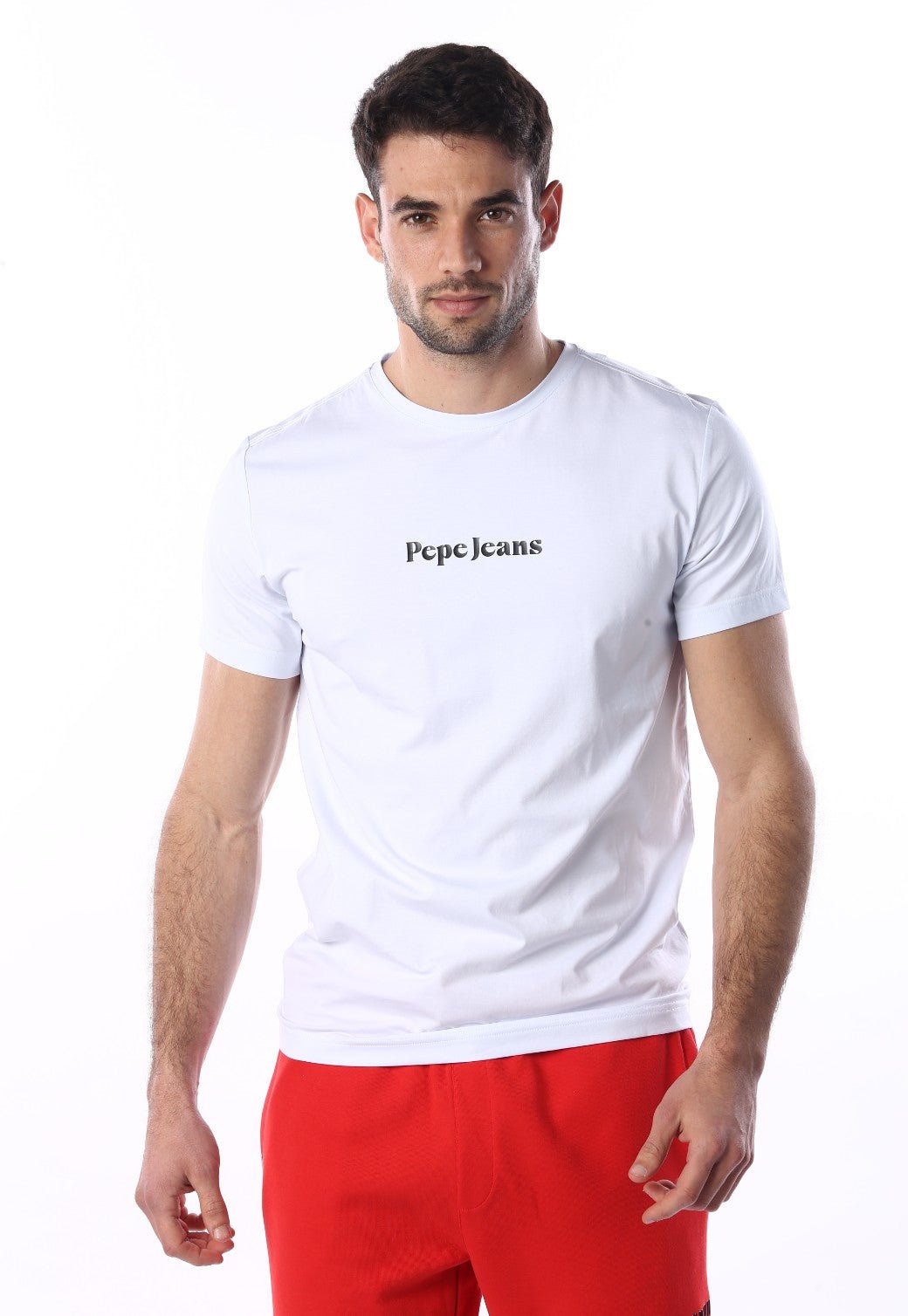 טי שירט קצרה עם לוגו בחזה ובגב | גברים - Pepe Jeans