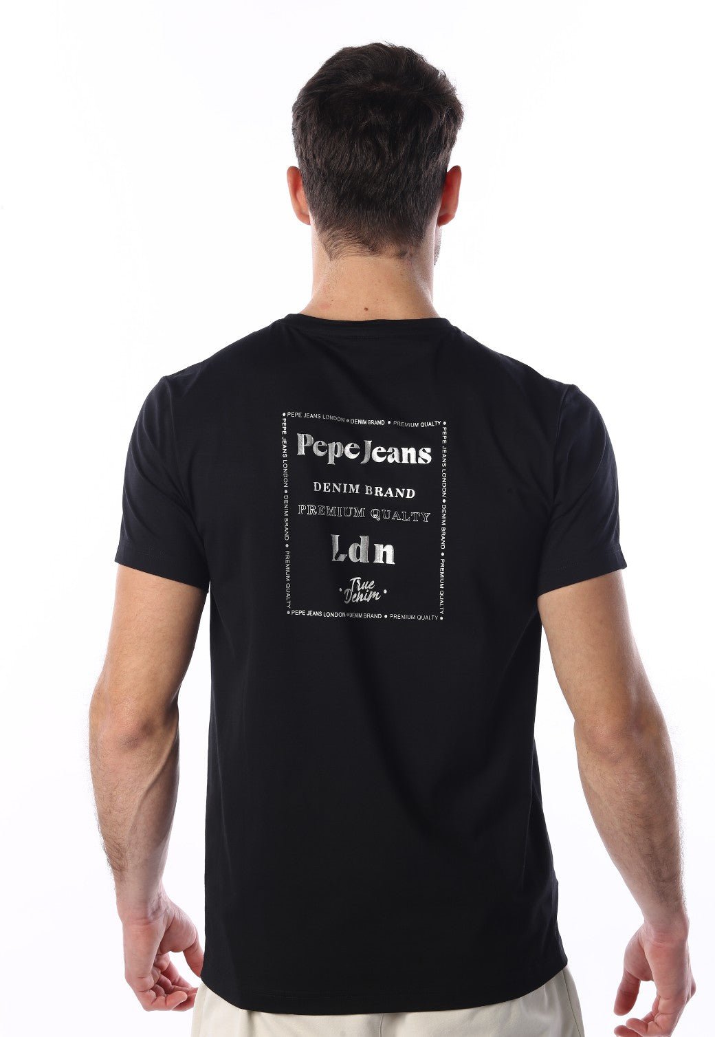 טי שירט קצרה עם לוגו בחזה ובגב | גברים - Pepe Jeans