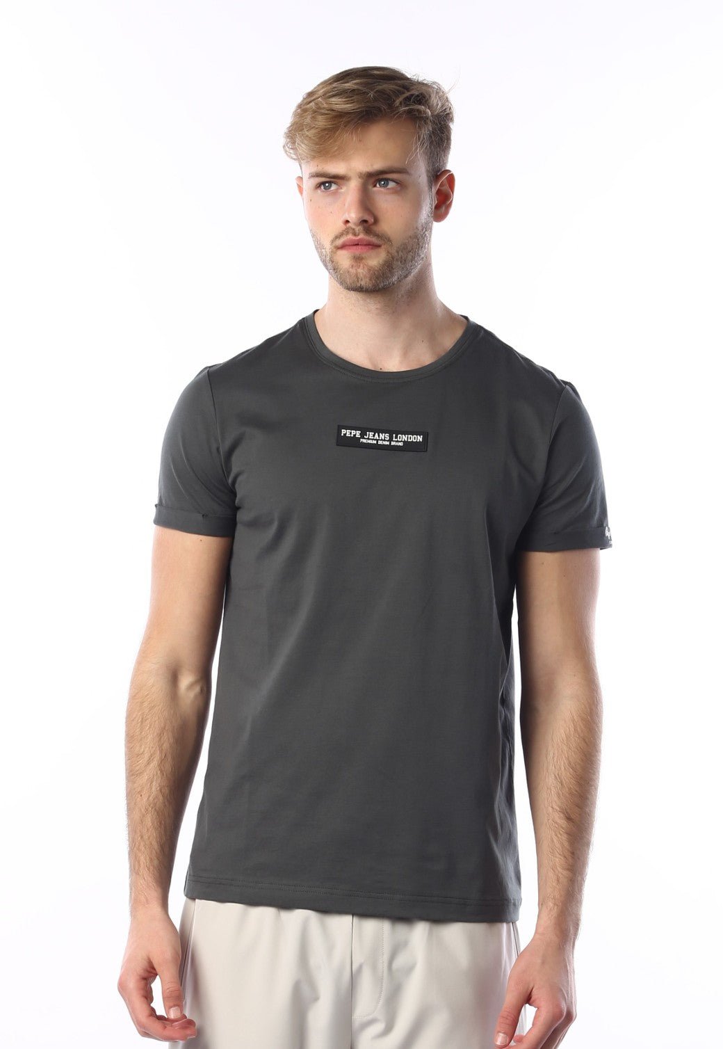 טי שירט קצרה עם לוגו בחזה ובגב | גברים - Pepe Jeans