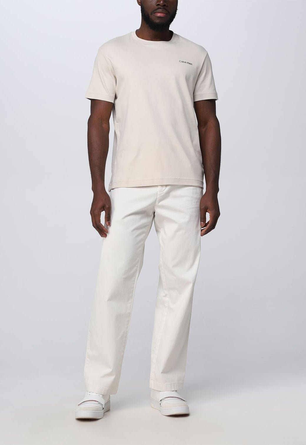 CRO LOGO INTERLOCK T-SHIRT Stony Beige 893625274 - Calvin Klein