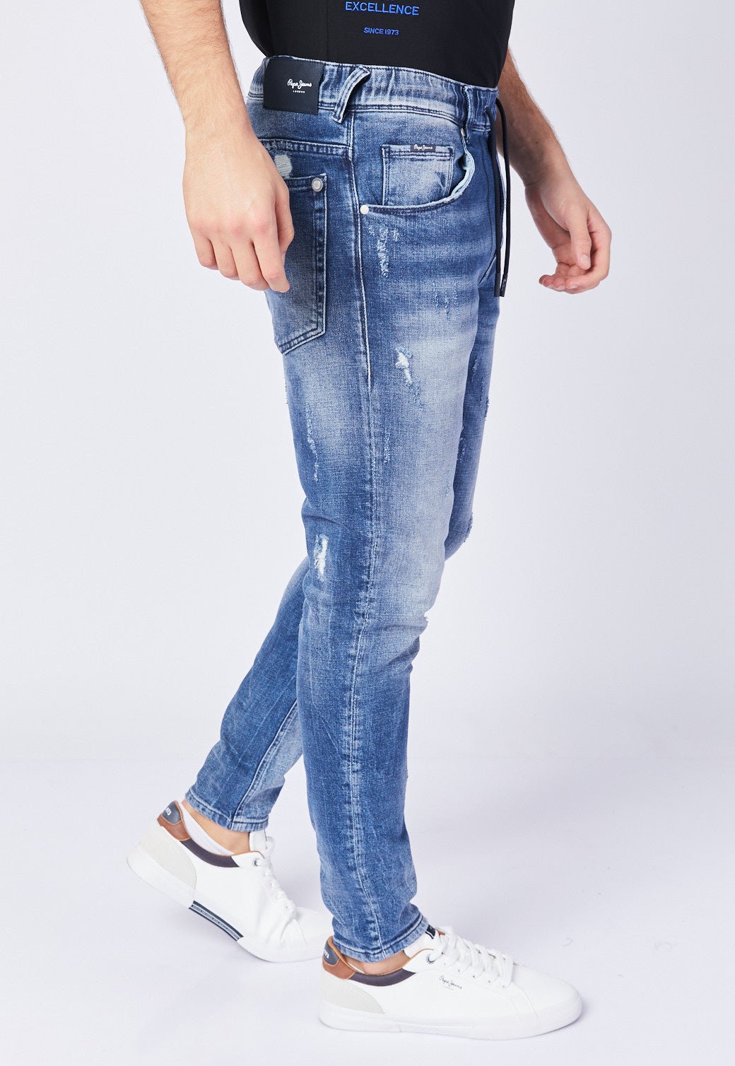 ג'ינס Jagger Slim Fit עם שפשופים - Pepe Jeans
