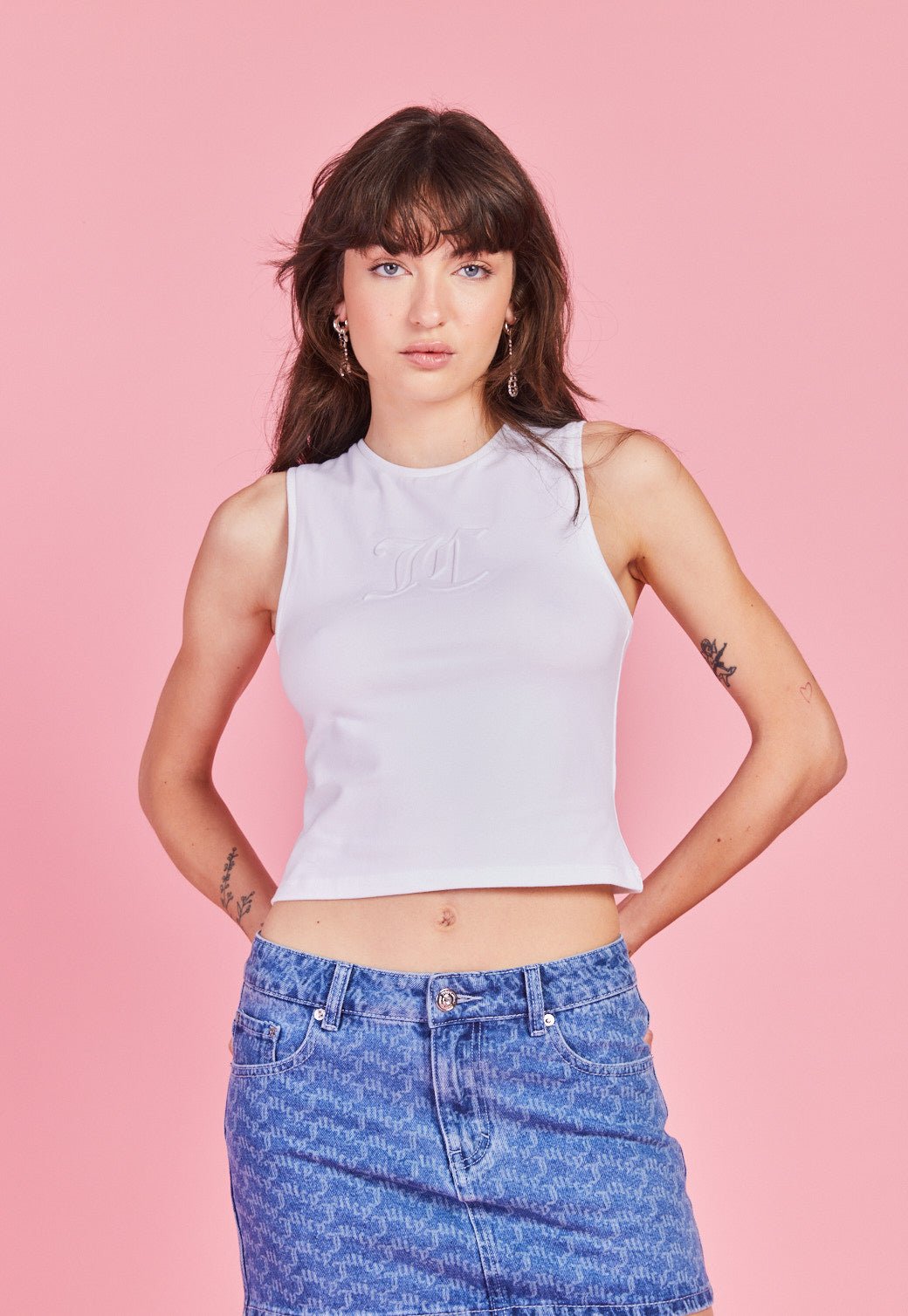 גופייה קצרה עם לוגו בולט לנשים - Juicy Couture