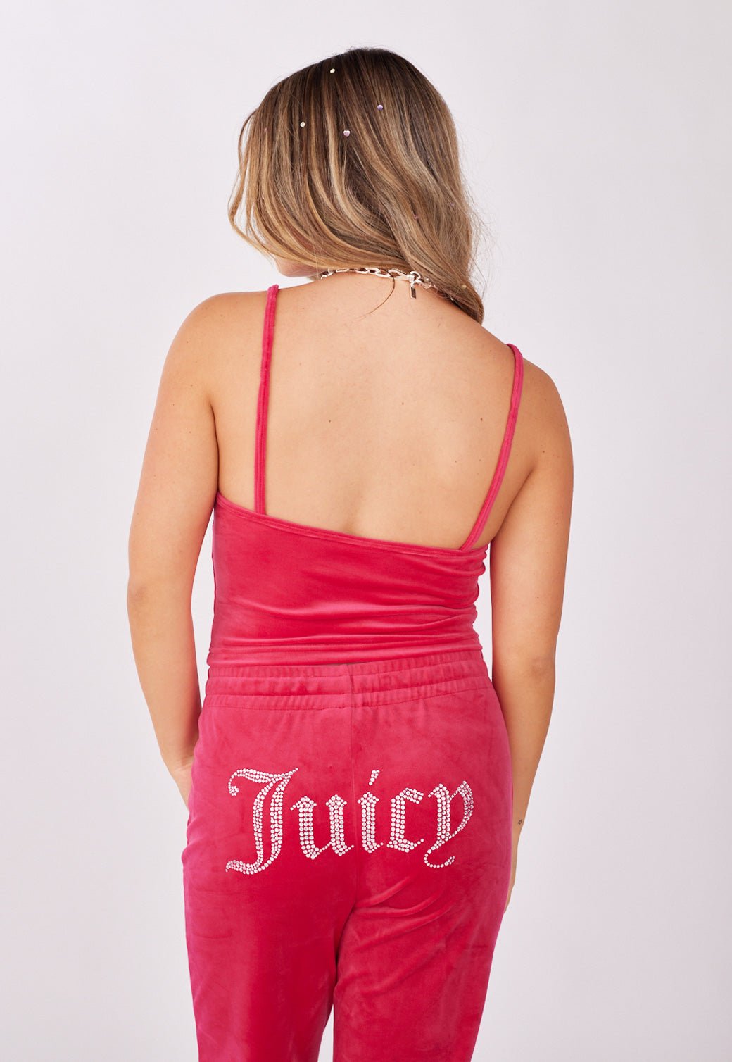 גופיית Veloir Strappy בצבע ורוד - Juicy Couture