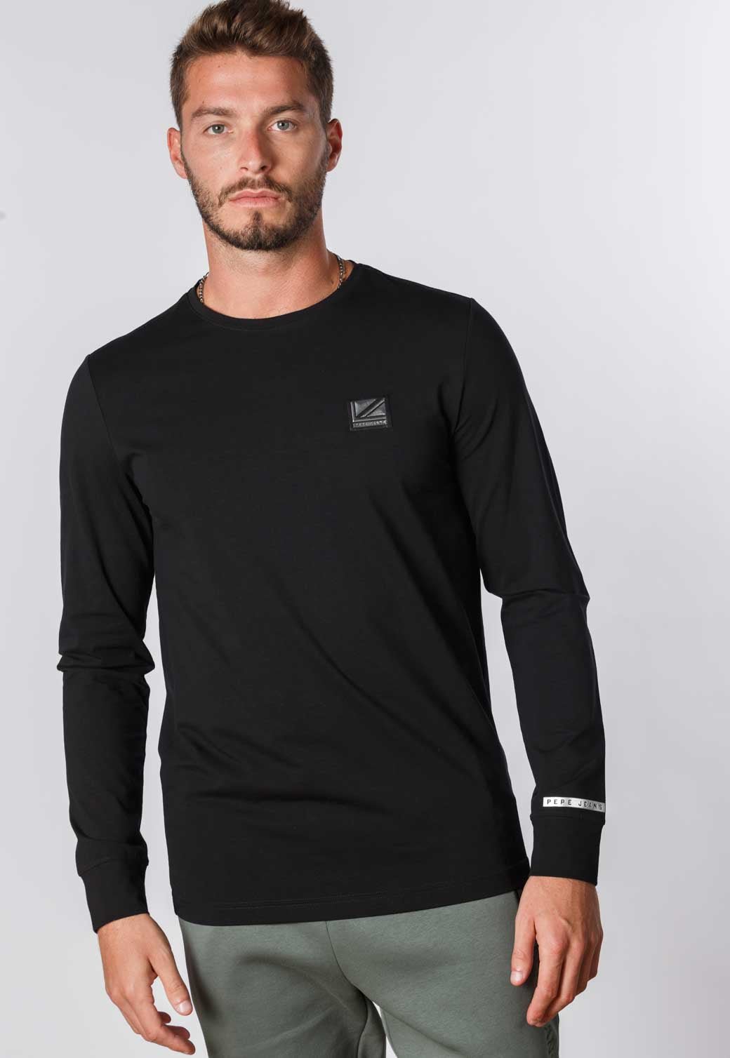 טי שירט ארוכה עם לוגו לגברים - Pepe Jeans